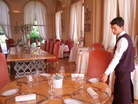 Chef de rang works at The Cesar Restaurant